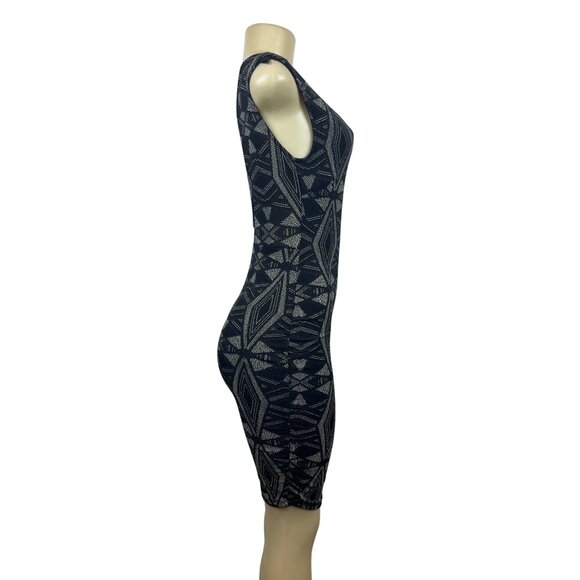 Printed Bodycon Women’s Black Dress Sz S - Picture 4 of 8